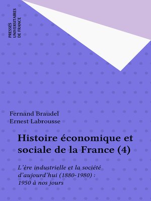 cover image of Histoire économique et sociale de la France (4)